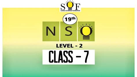 Sof Nso National Science Olympiad Class 7 Level 2 Solved Previous
