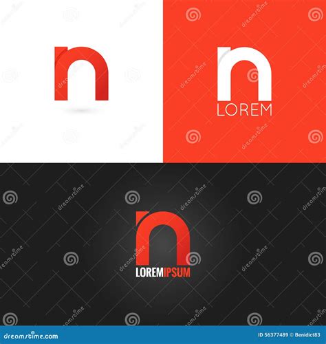 Letter N Logo Design Icon Set Background Stock Vector Illustration Of