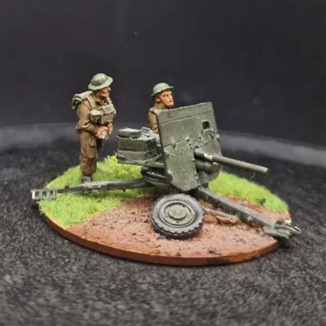 Well Painted 28mm Bolt Action British Light Anti Tank Gun Ww2 Warlord