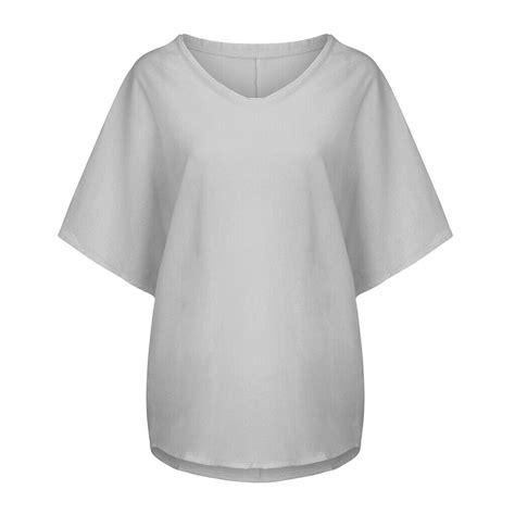 casual women summer solid color o neck short sleeve top t shirt blouse plus size ebay