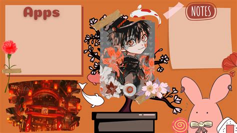 An Orange Wall With Various Pictures And Decorations On It Including A