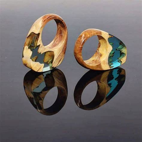 After making my version of the secret wood rings, i knew i wanted to try and scale it up! Handmade Rings by Artful Resin Mirror the... (With images) | Wood resin jewelry, Diy resin art ...