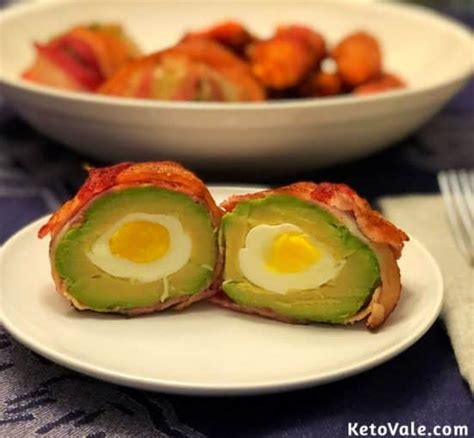 Bacon Wrapped Egg And Avocado Low Carb Recipe Keto Vale
