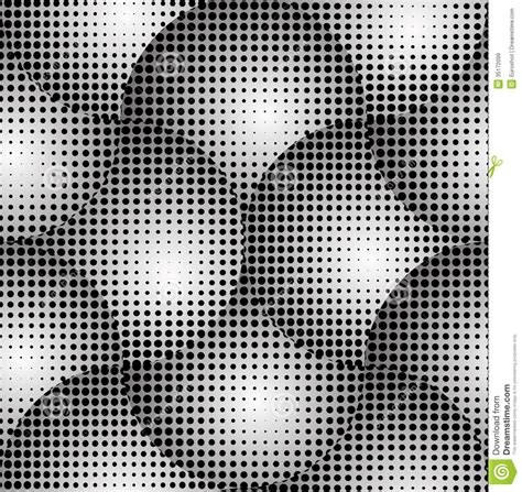 Crossed Circles 3d Halftone Abstract Vector Seamless Pattern Stock
