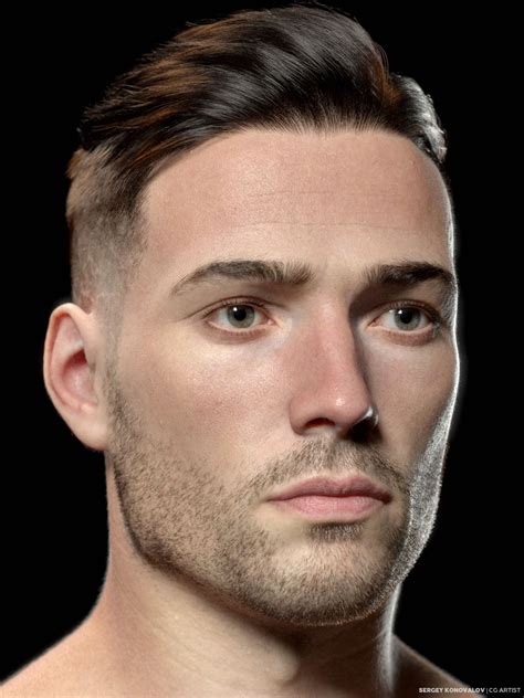 Artstation Male Head Concept Sergey Konovalov 3d Face Human Face