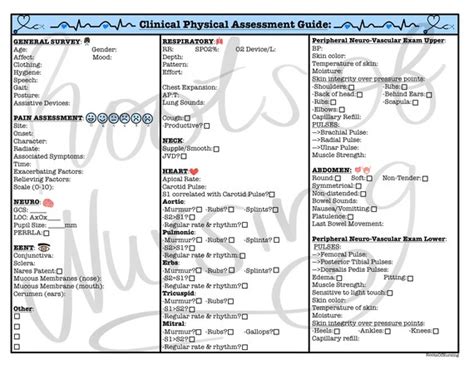 Nursing Student Physical Assessment Guide Etsy