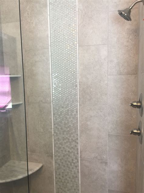 Waterfall Design In Shower Elegant Accents Tile And Design Glass