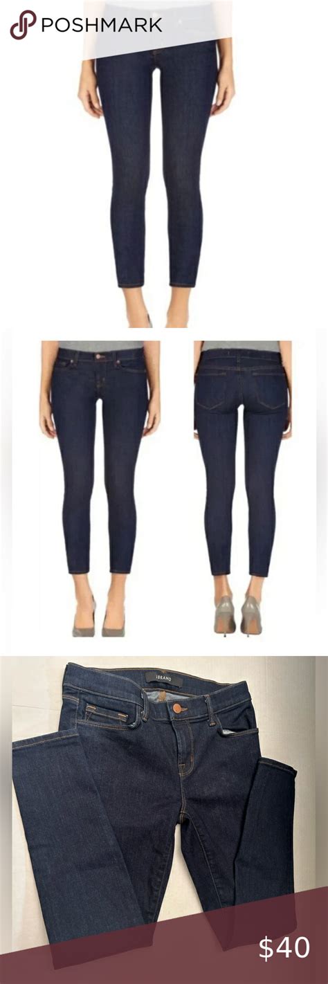 J Brand Women Capri Mid Rise Skinny Jeans In Color Pure Wash Size
