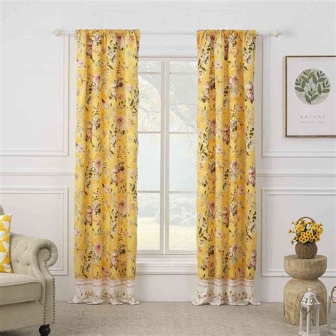 Finley Yellow Curtain Panel Pair Fullbeauty Outlet