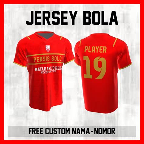 Jual Kaos Bola Jersey Persis Solo Klub Garis Bahu Baju Custom Nama Dan