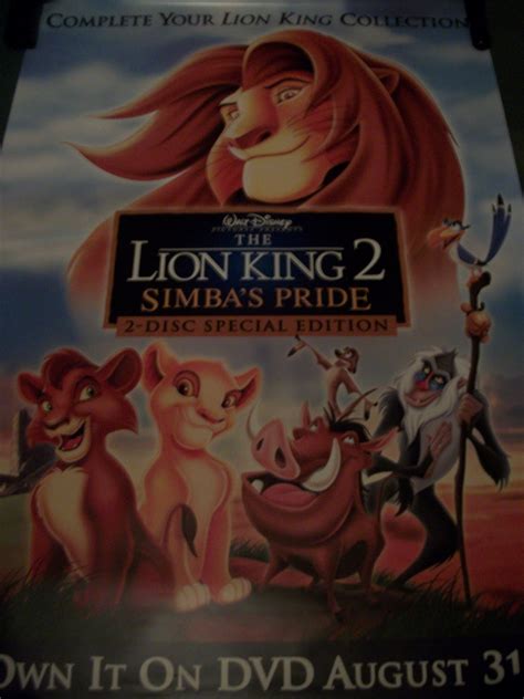 The Lion King 2 Simbas Pride Original Dvd Movie Poster Approx 48 X 69