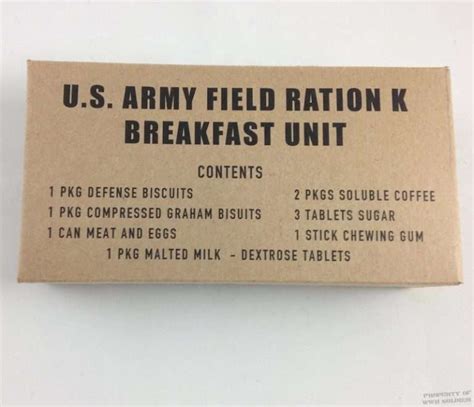 Early War K Ration Box Breakfast Wwii Soldier