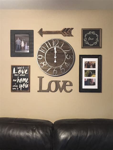 Photo Collage Wall Collage Rustic Themed Living Room