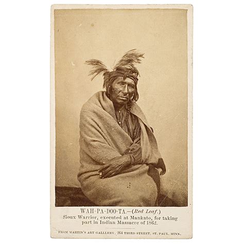 Cdv Of Wah Pa Doo Ta Red Leaf Sioux Cowans Auction House The