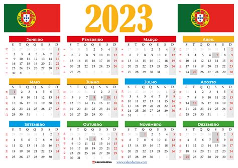 Calendário 2023 Portugal Para Imprimir Com Feriados
