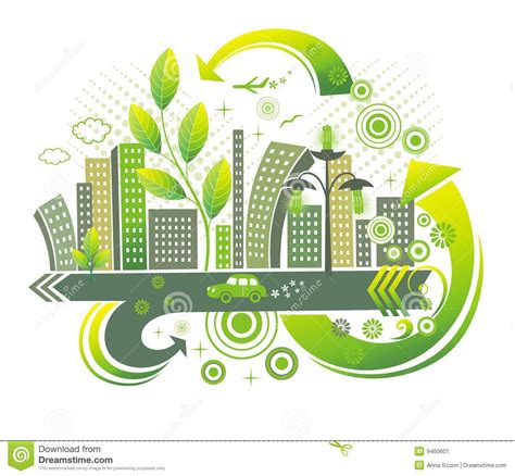 Ciudad verde ilustración del vector Ilustración de arte 9460601