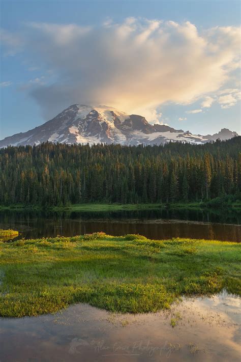 Mount Rainier Sunrise From Reflection Lake Alan Crowe Photography