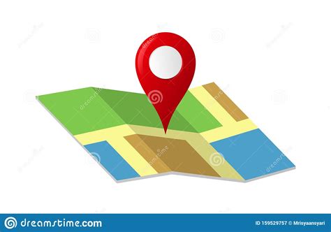 Map With A Red Pin Icon Stock Vector Illustration Of Graphic 159529757