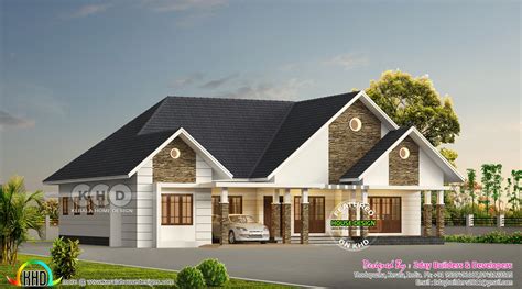 2880 Sq Ft Sloping Roof House With 4 Bedrooms Kerala Home Design And