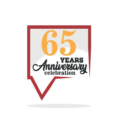 65 Year Anniversary Celebration Anniversary Logo With Speech Bubble On