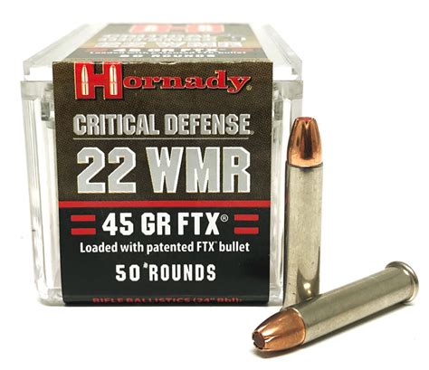 22 Magnum Hornady Critical Defense Ftx 45 Grain 50 Rounds Surplus Ammo