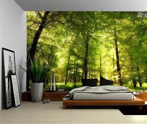 Green Forest Trees Nature Large Wall Mural Removable