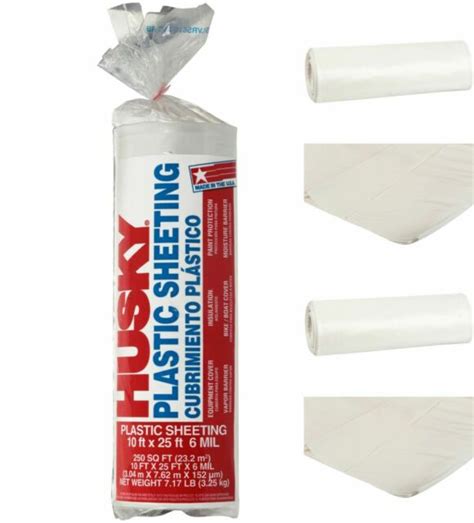 Husky 6 Mil Heavy Duty Clear Plastic Sheeting For Sale Online Ebay