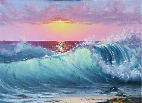 Coastal Wave Original Oil On Canvas Painting Will Be Great For The