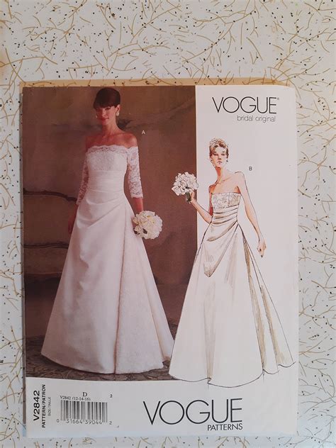 Vogue Bridal Original Pattern 2842 Wedding Dress Bridal Gown Etsy