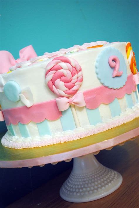 2nd Birthday Cake Girl Cute Pink Candy Theme Cake Candyland