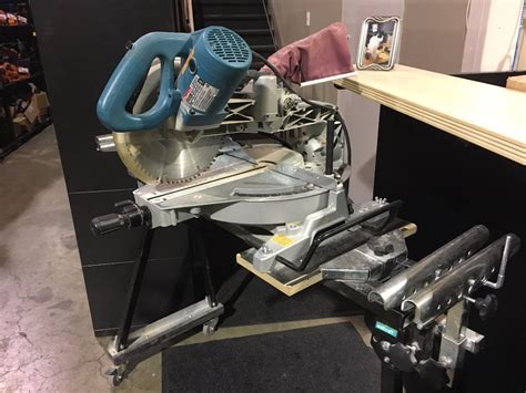 Makita Ls1013 Compound Mitre Saw On Wolfcraft Mobile Stand