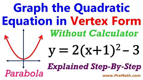 How To Graph Quadratic Equations In Vertex Form Without A Calculator
