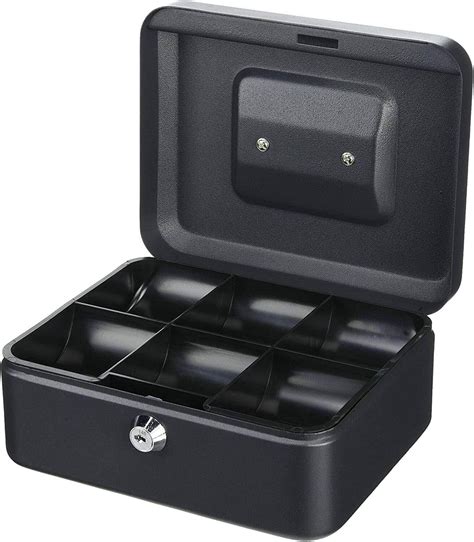 Cash Petty Cash Box With Key Lock Portable Metal Money Box With 2 Key