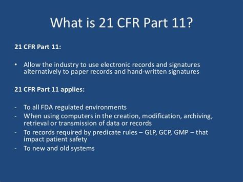 Understanding 21 Cfr Part 11