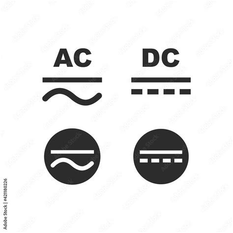 Ac Dc Current Symbol Icon Vector Illustration Design Template Stock