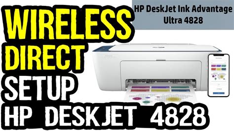 Wireless Direct Setup HP Deskjet Ink Advantage Ultra 4828 Printer - YouTube