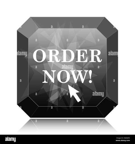 Order Now Icon Black Website Button On White Background Stock Photo