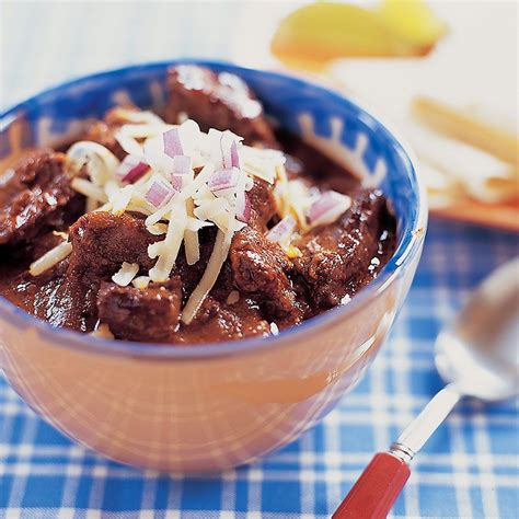 Crumble in ground beef, break up any lumps with a wooden spoon and cook, stirring occasionally until meat is browned. Our Texas Red Chili Con Carne is a slow cooker recipe ...