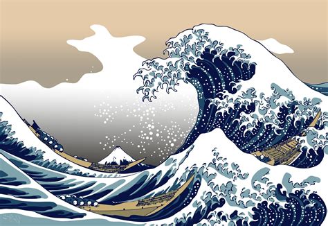 Aesthetic The Great Wave Wallpaper Colorin
