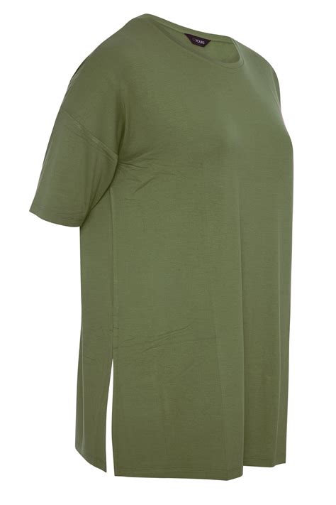 T Shirt Vert Kaki Style Oversize Yours Clothing