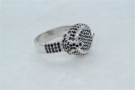 Unique Black Spinel Ring Engagement Ring 925 Sterling Etsy
