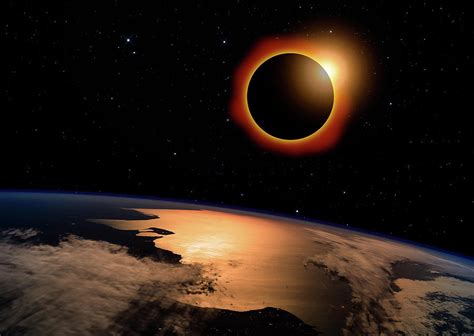 Solar Eclipse On Starry Sky Photograph By Alain De Maximy Pixels