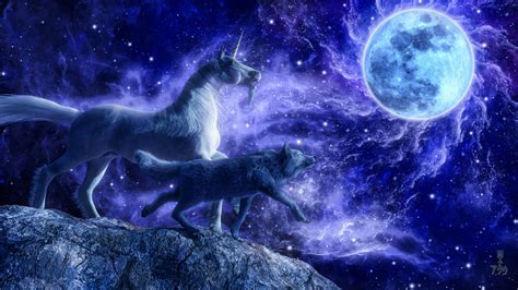 Unicorn And Wolf By Iceneuro On Deviantart