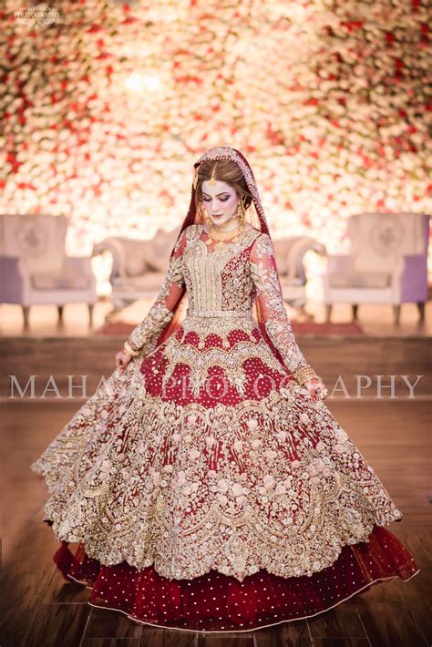 dulhan bridal dress dabka zari nagh naqshe tilla and dhaga nameera by farooq