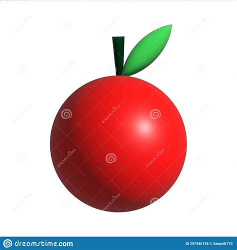 Red Apple 3d Render Fruits And Vegetables Illustration Isolated On