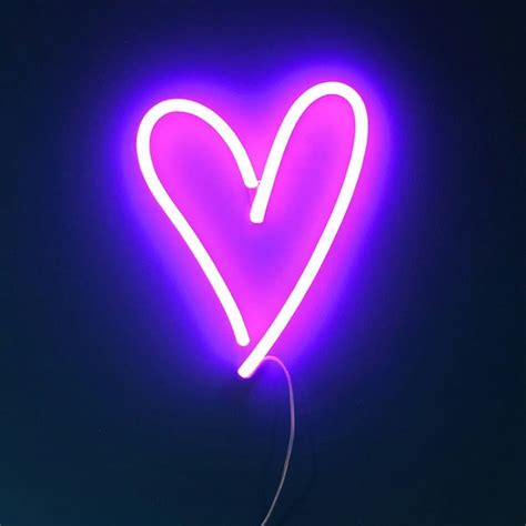 Neon Pink Heart Purple Led Lights Neon Heart Light Heart Lights