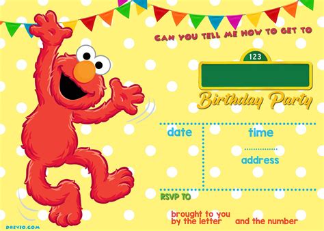 Elmo 1st Birthday Invitations Printable