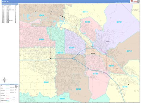 Boise Idaho Zip Code Maps Color Cast