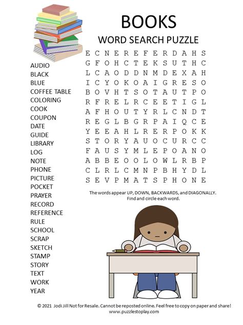 Books word Search Puzzle - Puzzles to Play