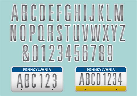 License Plate Font Vector 98368 Vector Art At Vecteezy